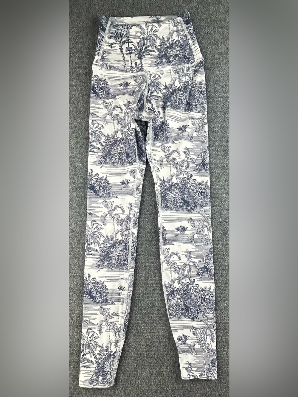 Tavi High Waisted Tight Leggings White/ Navy Tropic Pattern - Womens Size XS